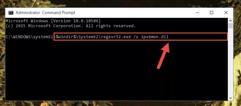 Reregistering the Ipv6mon.dll file in the system