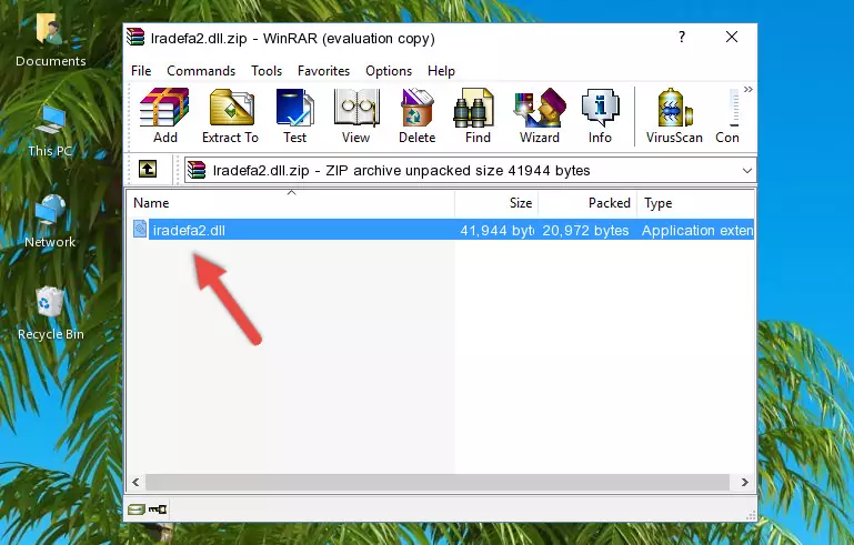 Copying the Iradefa2.dll file into the software's file folder