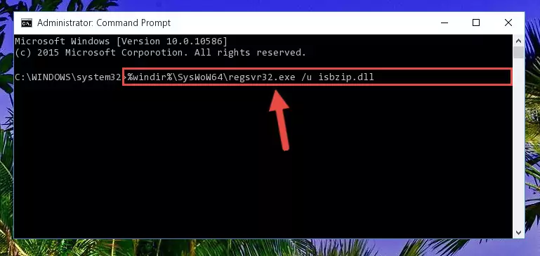 Reregistering the Isbzip.dll library in the system