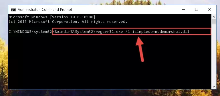 Uninstalling the Isimpledomnodemarshal.dll file from the system registry