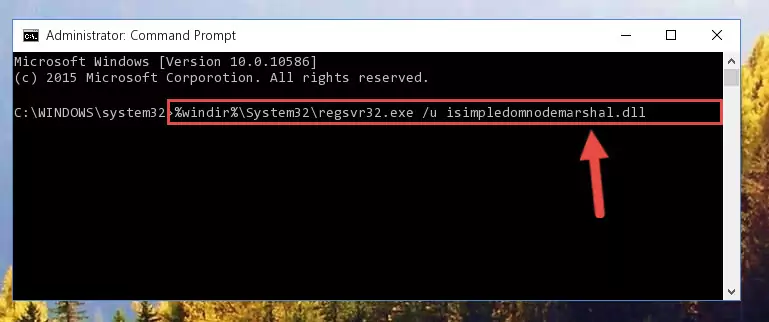 Creating a new registry for the Isimpledomnodemarshal.dll file in the Windows Registry Editor