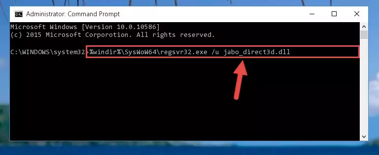 Reregistering the Jabo_direct3d.dll file in the system