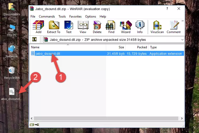 Copying the Jabo_dsound.dll file into the software's file folder