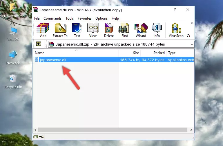Pasting the Japanesersc.dll file into the software's file folder