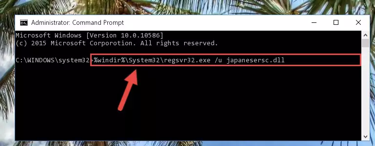 Reregistering the Japanesersc.dll file in the system