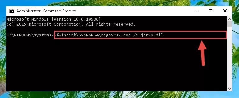 Uninstalling the damaged Jar50.dll library's registry from the system (for 64 Bit)
