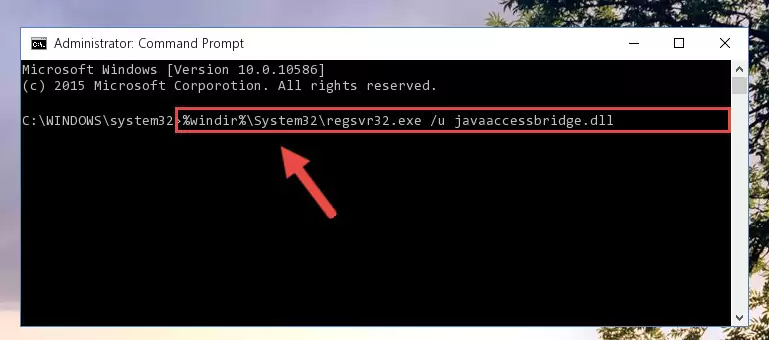 Creating a new registry for the Javaaccessbridge.dll library in the Windows Registry Editor