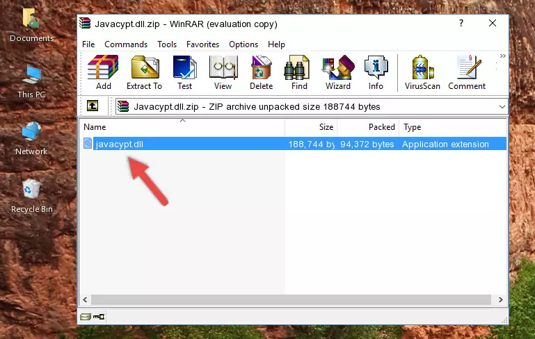 Copying the Javacypt.dll file into the software's file folder