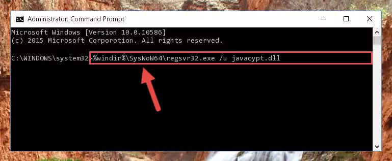 Reregistering the Javacypt.dll file in the system (for 64 Bit)