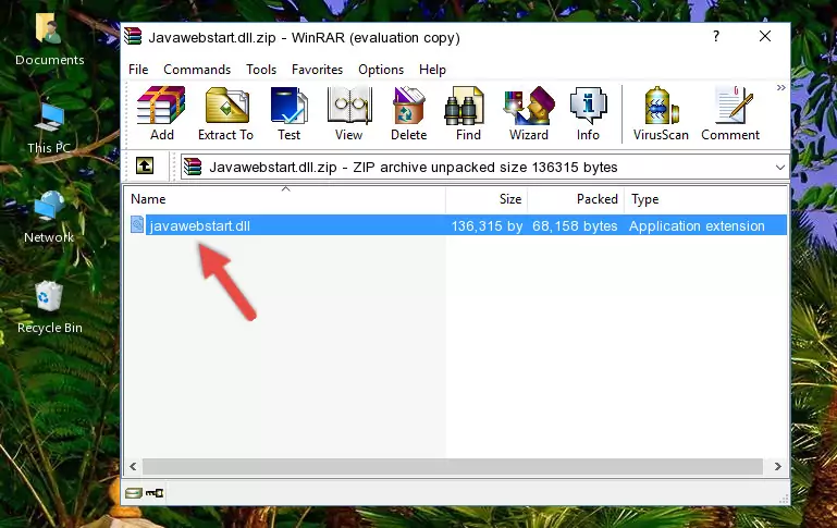 Pasting the Javawebstart.dll file into the software's file folder