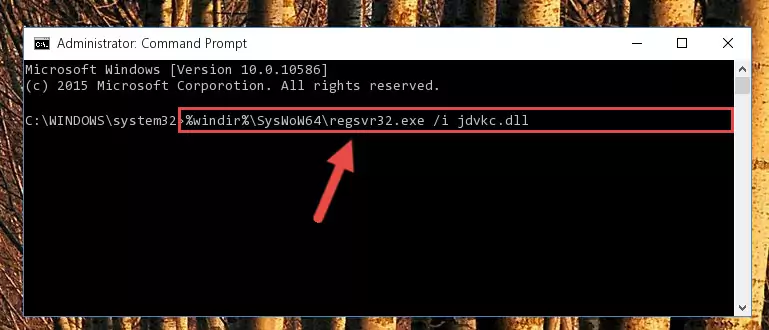 Uninstalling the damaged Jdvkc.dll library's registry from the system (for 64 Bit)
