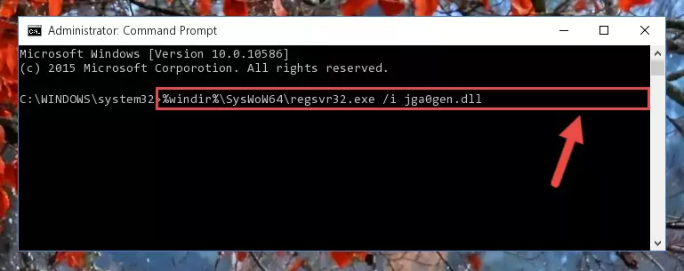 Deleting the Jga0gen.dll library's problematic registry in the Windows Registry Editor
