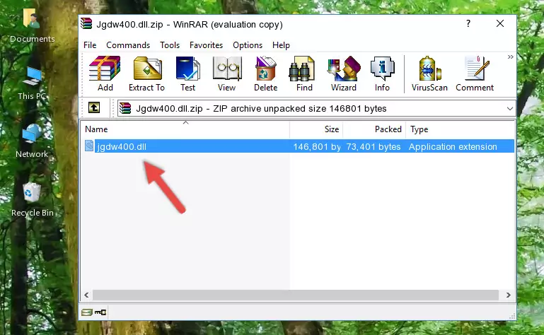 Copying the Jgdw400.dll file into the software's file folder