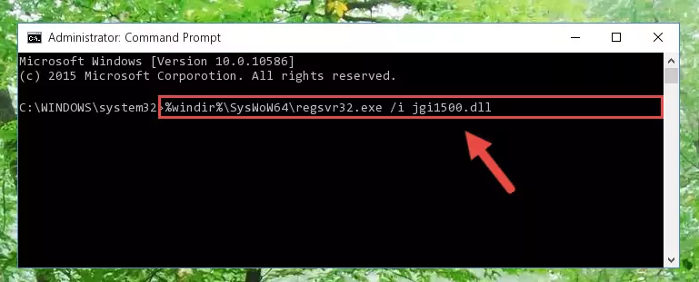 Deleting the Jgi1500.dll library's problematic registry in the Windows Registry Editor