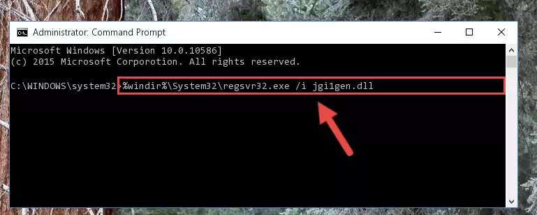 Cleaning the problematic registry of the Jgi1gen.dll file from the Windows Registry Editor