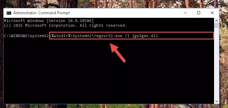 Uninstalling the Jgs3gen.dll file from the system registry