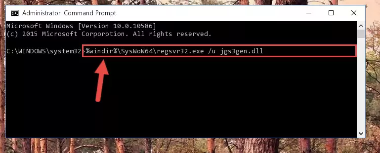 Reregistering the Jgs3gen.dll file in the system (for 64 Bit)