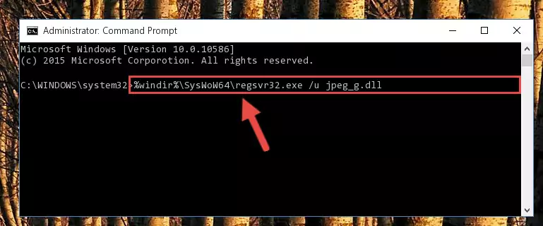 Reregistering the Jpeg_g.dll file in the system (for 64 Bit)