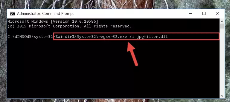 Deleting the Jpgfilter.dll library's problematic registry in the Windows Registry Editor