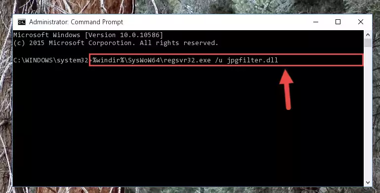 Reregistering the Jpgfilter.dll library in the system (for 64 Bit)