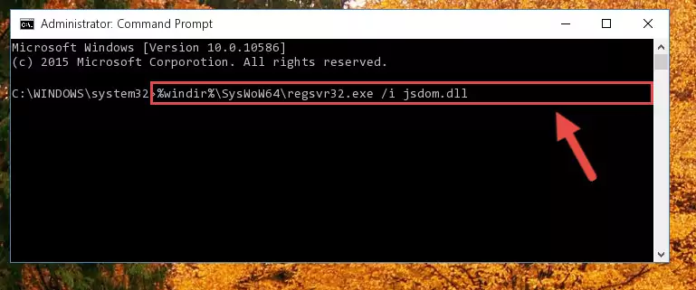 Uninstalling the Jsdom.dll library from the system registry
