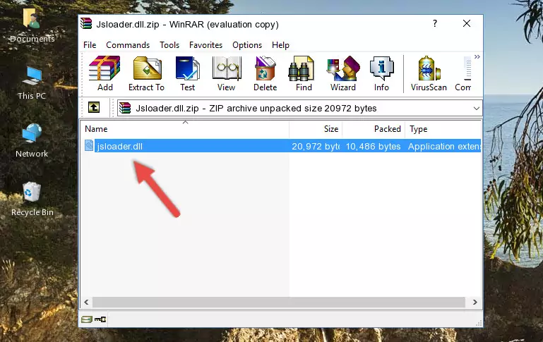 Copying the Jsloader.dll file into the file folder of the software.