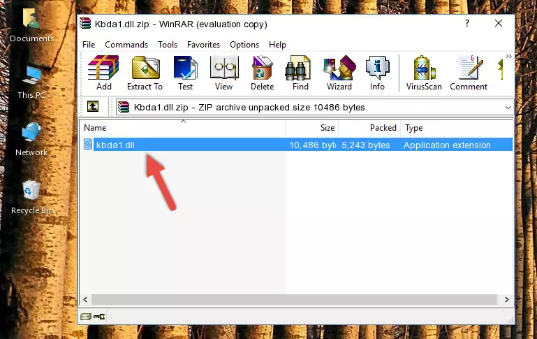 Copying the Kbda1.dll file into the software's file folder