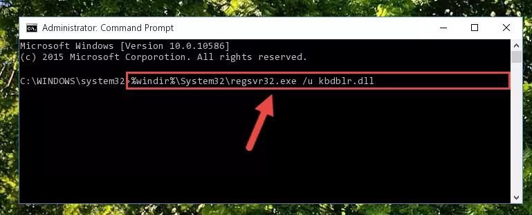 Reregistering the Kbdblr.dll file in the system