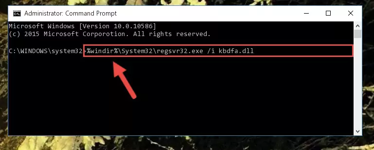 Uninstalling the Kbdfa.dll library from the system registry