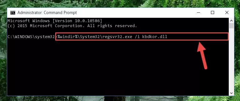 Uninstalling the Kbdkor.dll library from the system registry