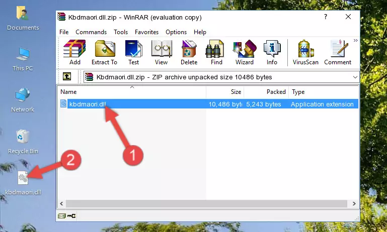 Pasting the Kbdmaori.dll file into the software's file folder