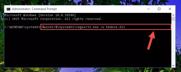 Reregistering the Kbdno1.dll file in the system
