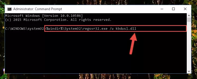 Reregistering the Kbdusl.dll library in the system