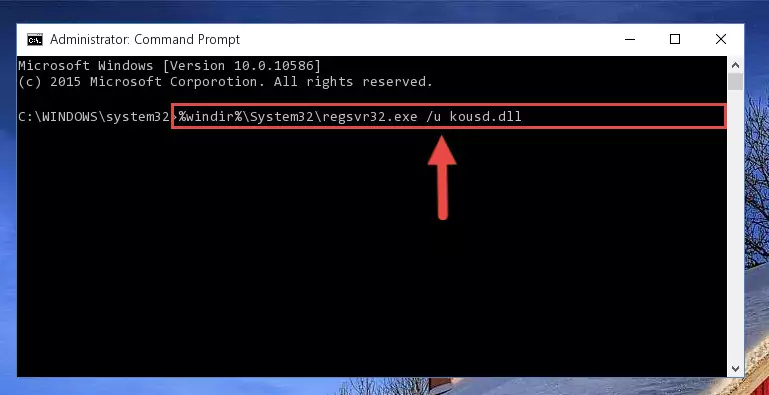 Creating a new registry for the Kousd.dll library in the Windows Registry Editor