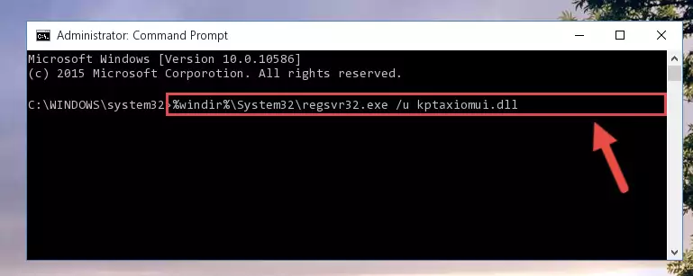 Extracting the Kptaxiomui.dll file from the .zip file