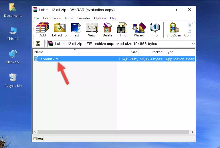 Copying the Labmulti2.dll file into the software's file folder