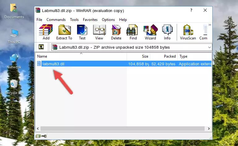 Copying the Labmulti3.dll file into the software's file folder