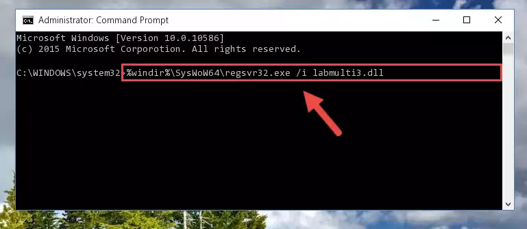 Uninstalling the damaged Labmulti3.dll file's registry from the system (for 64 Bit)