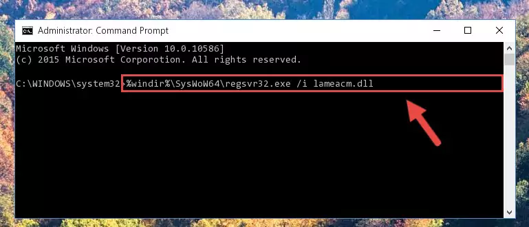 Deleting the Lameacm.dll library's problematic registry in the Windows Registry Editor