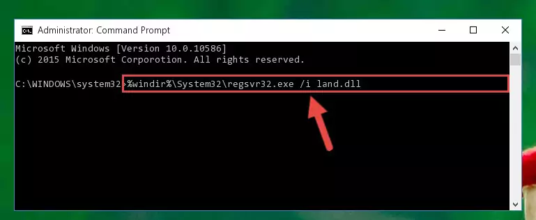 Deleting the Land.dll file's problematic registry in the Windows Registry Editor