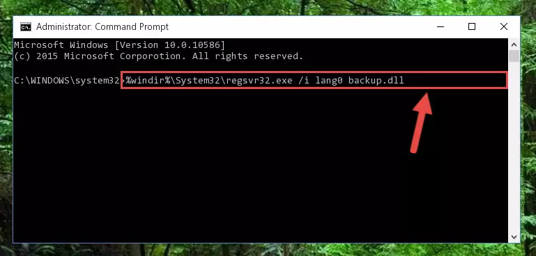Cleaning the problematic registry of the Lang0 backup.dll file from the Windows Registry Editor