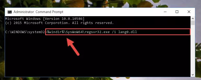 Uninstalling the Lang0.dll file from the system registry