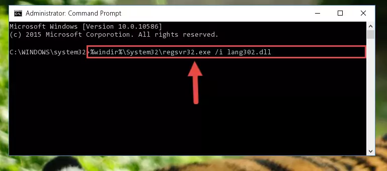 Uninstalling the Lang302.dll library from the system registry