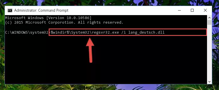 Uninstalling the Lang_deutsch.dll file from the system registry