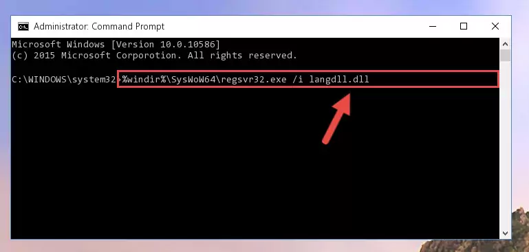 Cleaning the problematic registry of the Langdll.dll file from the Windows Registry Editor