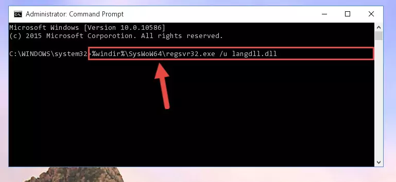Creating a new registry for the Langdll.dll file
