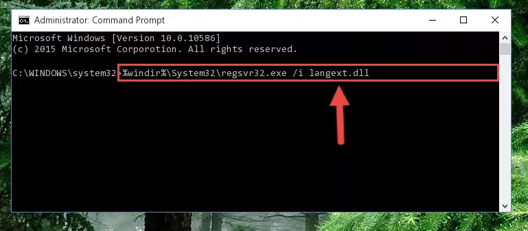 Uninstalling the Langext.dll library from the system registry