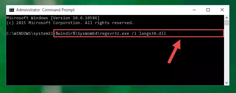 Cleaning the problematic registry of the Langs30.dll file from the Windows Registry Editor