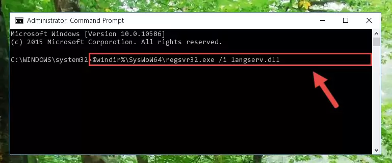 Uninstalling the broken registry of the Langserv.dll file from the Windows Registry Editor (for 64 Bit)