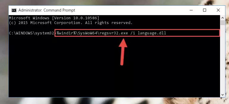 Deleting the damaged registry of the Language.dll